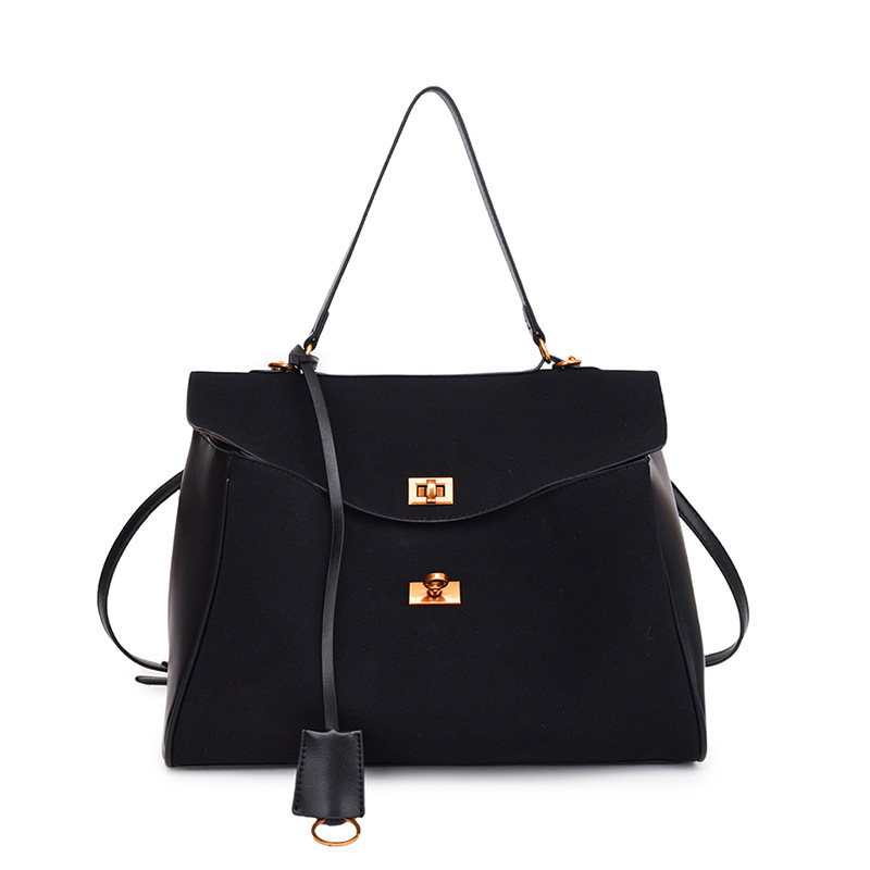 High-end suede single-shoulder crossbody bag for women, large-capacity commuter tote bag, fashionable and versatile underarm bag Item Picture