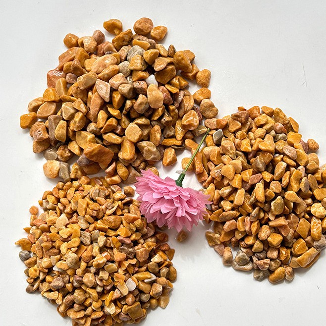 Factory wholesale stock of yellow pebbles and gravel, garden landscaping floor aggregates, yellow pebbles and gravel for home decoration Specification drawing