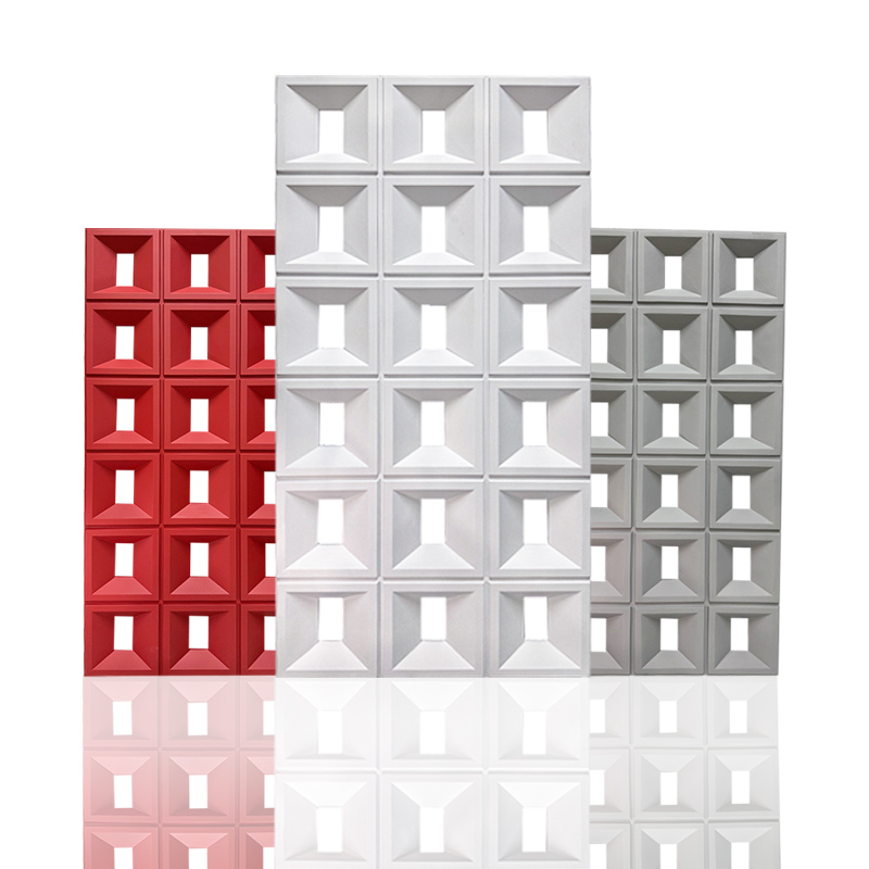 Cross-border popular PU nine-grid double-sided partition type pu component hollow brick background wall hollowed-out decorative perforated brick Item Picture