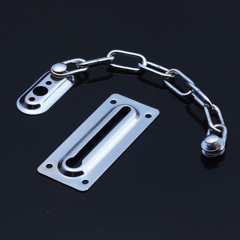 Wholesale stainless steel anti-theft chains, anti-theft clasps, iron anti-theft chains, hotel and guesthouse anti-theft door chains, iron door clasps and safety chains details Picture