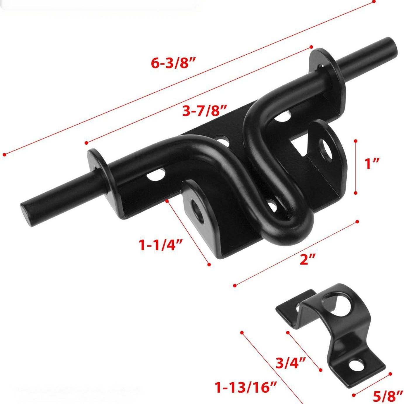 Fence Gate Latch Black American fence fence sliding latch door lock bolt Cross-border Amazon details Picture