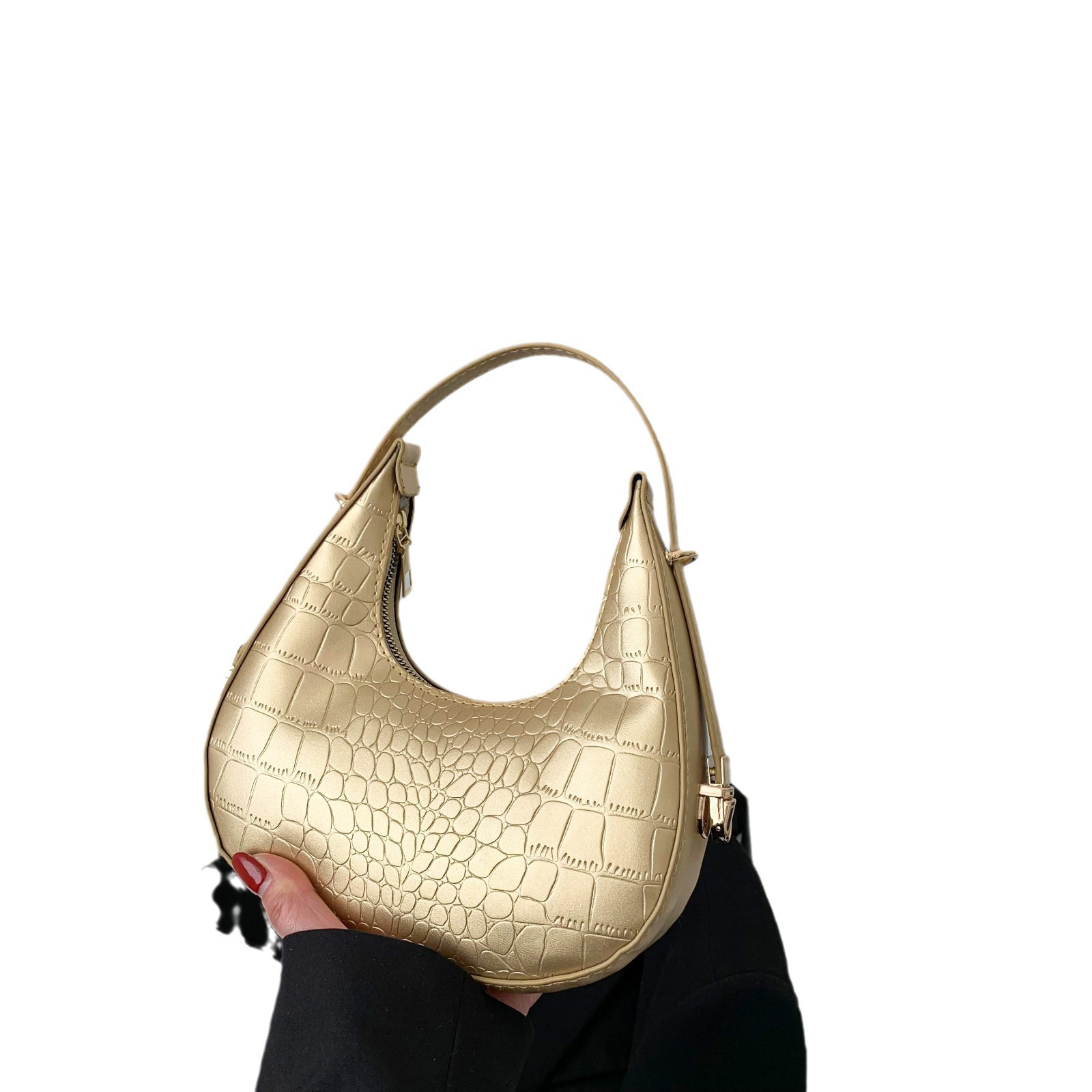 A fresh and unique small bag for women, a new summer simple and stylish single-shoulder bag, a fashionable, casual and retro crescent moon handbag Item Picture