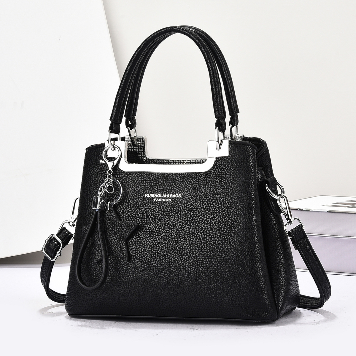 Cross-border foreign trade 2025 New Women's bag with lychee pattern crossbody single-shoulder large capacity for commuting single-shoulder hand-carry full figure