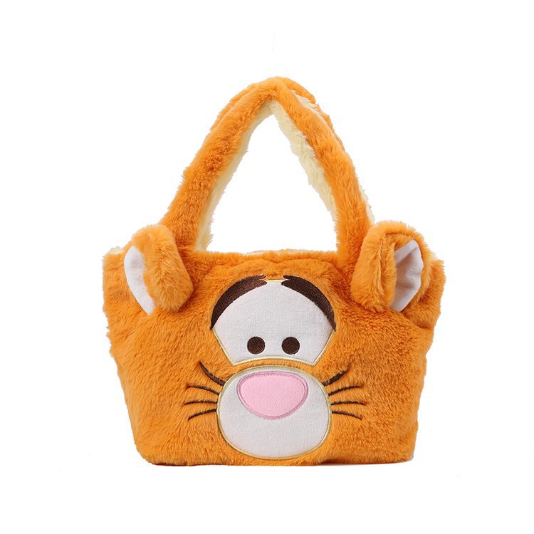 The new plush bag for women, the double-bread bag, the soft-hearted cosmetic bag, the handbag, the strawberry bear, and the three-eyed monster cartoon bag Item Picture