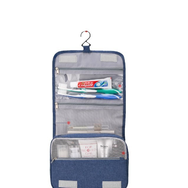 Customized business gift travel hook toiletry bag, men's toiletry and cosmetics storage bag, waterproof folding portable bag Item Picture