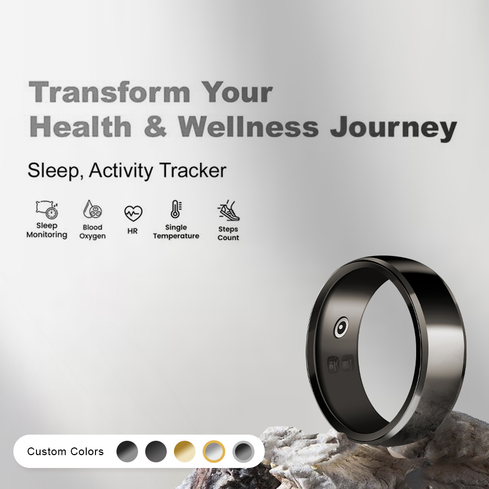 Smart ring, a best-selling product on Amazon, features black technology for heart rate, blood oxygen, sleep monitoring, and is waterproof and Bluetooth full figure