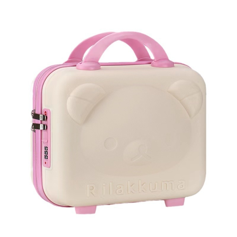 14-inch souvenir makeup box, mini carry-on suitcase, 3D cartoon bear storage box, lightweight password travel box Item Picture