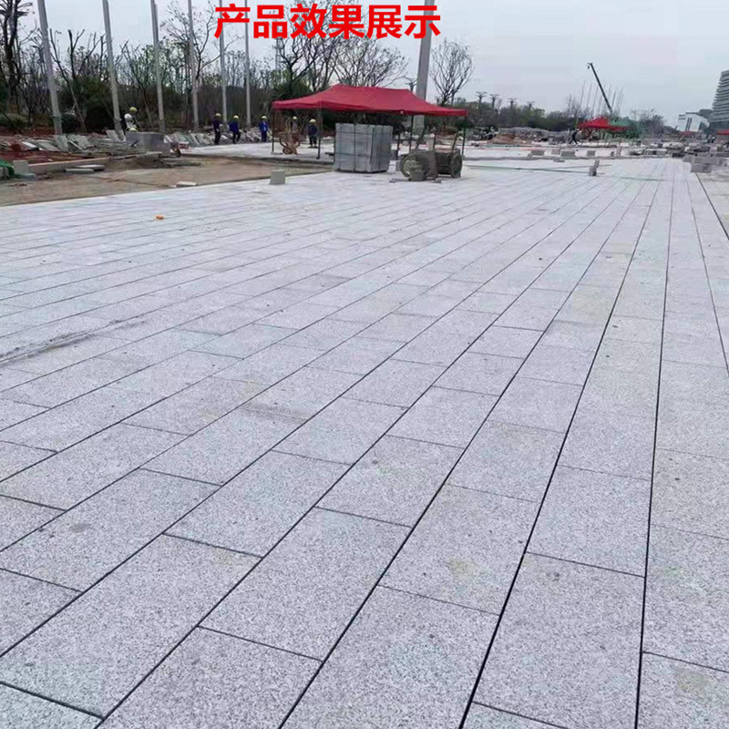Sesame white granite flamed slabs, sesame grey flamed surface, litchi surface, garden square marble curb stones details Picture