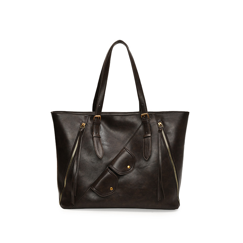 Commuting retro large-capacity bag for women 2024 new style, trendy and versatile casual shoulder bag, high-end hand-held tote bag Item Picture