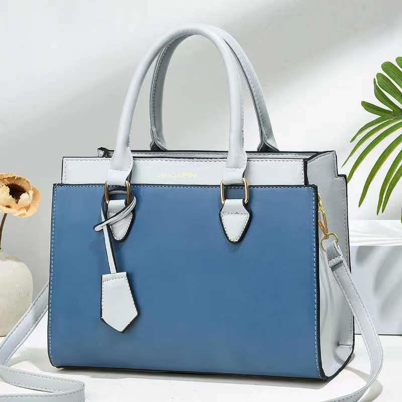 Cross-border women's bag 2022 New Korean version single-shoulder hand-carry crossbody fashionable color-blocking handbag for women's bag export consignment Specification drawing