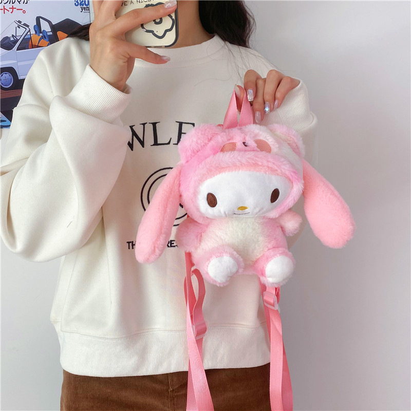 New tie-dyed Sanrio figurine backpack 2023 Autumn/Winter children's bag, girl's claw machine figurine, export bag details Picture