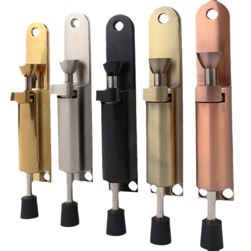 Stainless steel non-drilling automatic spring latch, foot pedal latch, revolving door, floor latch, window spring latch Item Picture