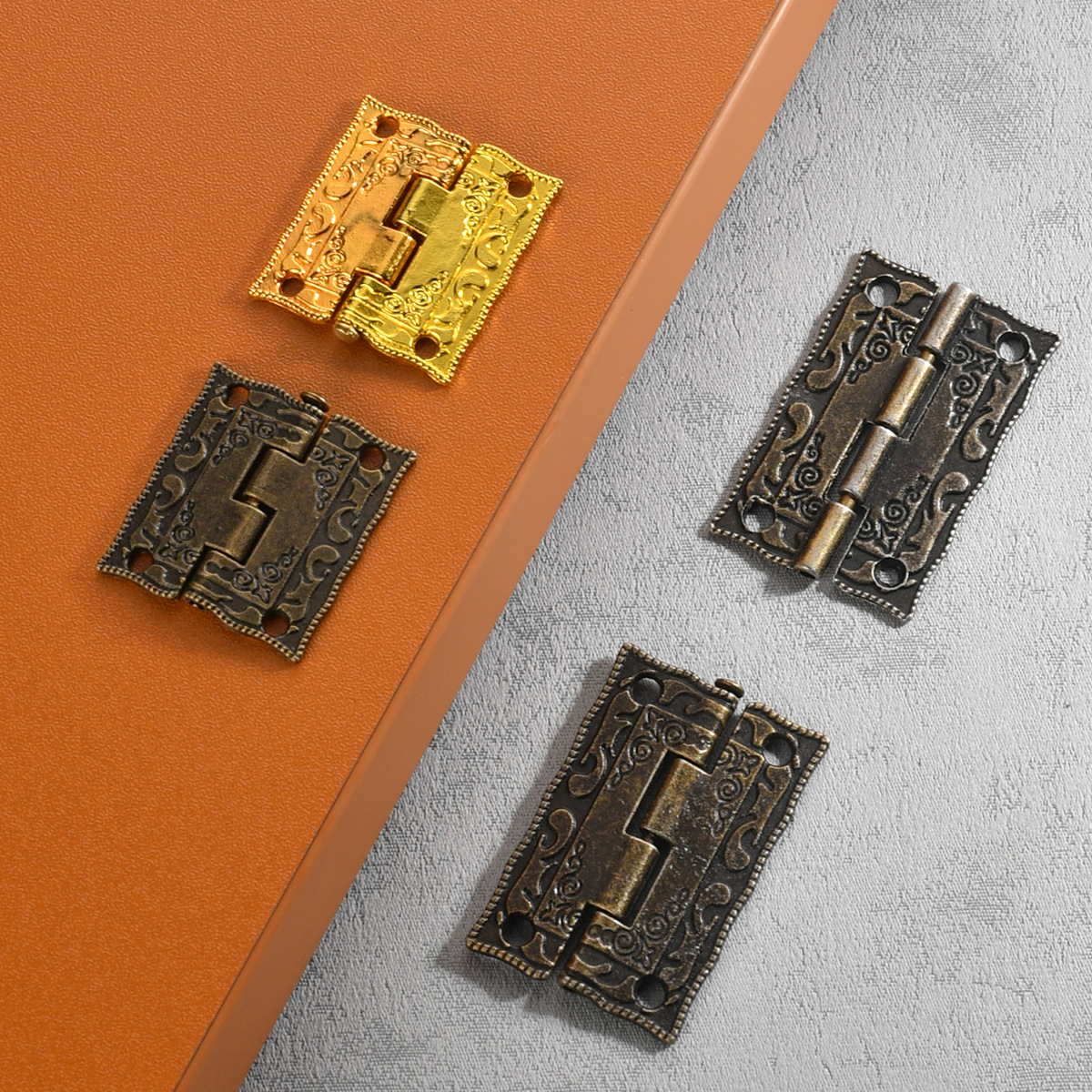 Jingmao New Chinese-style home decoration antique printed hinge wooden box Gift packaging zinc alloy hinge accessories full figure