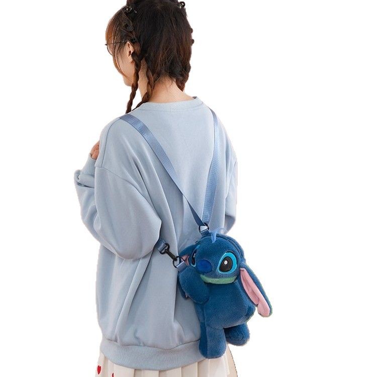 The new Capibarra Stitch plush bag, cartoon and cute, cute backpack, plush toy and cute doll Item Picture