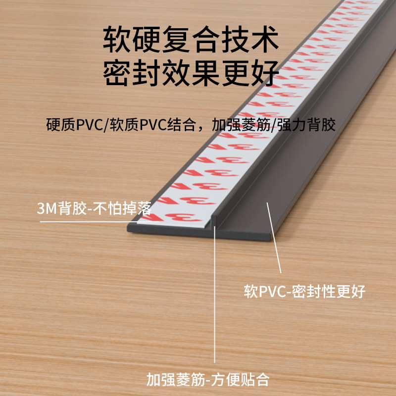 2.8-meter wardrobe dust-proof sealing strip, self-adhesive PVC cabinet moisture-proof sealing strip, double-door insect-proof and light-blocking strip Specification drawing