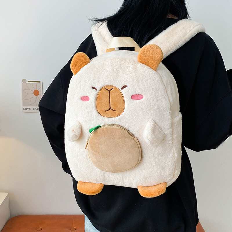 New Capibara plush toy bag, cute capybara backpack, large-capacity multi-purpose bag, doll bag, direct supply Application Scenario