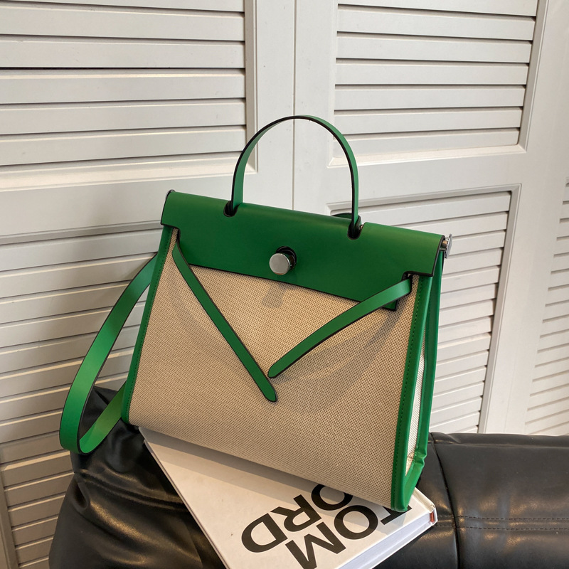 Commuting bag, large-capacity women's bag, 2023 new trendy and fashionable single-shoulder crossbody bag, high-end quality hand-held Kelly bag Specification drawing