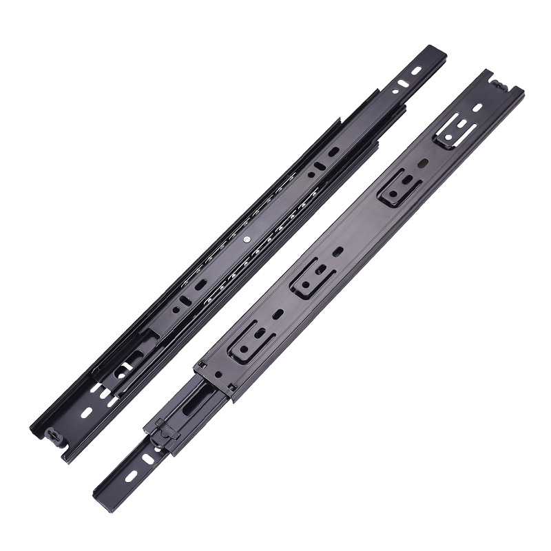 40-wide three-section drawer track, thickened silent pull-out cabinet steel ball slide rail, ball buffer damping guide rail slide Item Picture