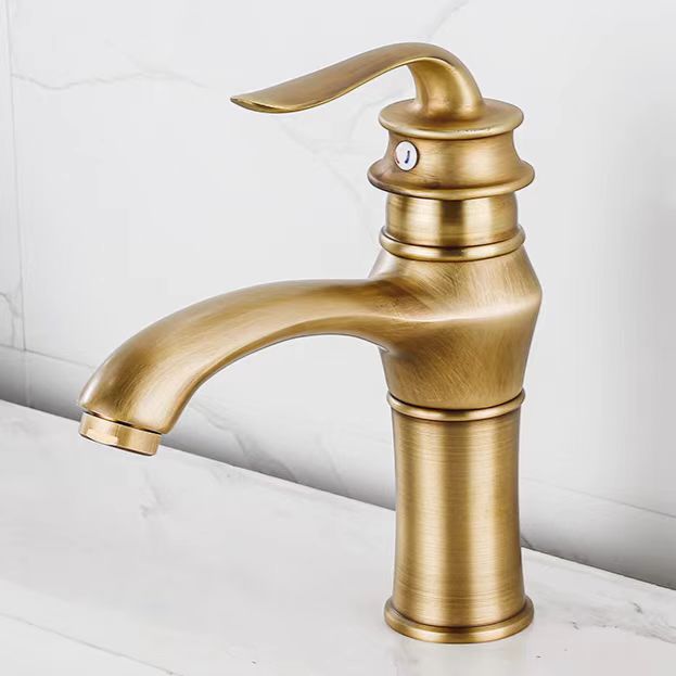 All-copper European-style golden washbasin faucet, bathroom countertop basin, household cold and hot washbasin, washbasin faucet Specification drawing