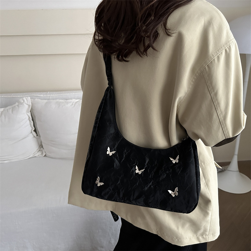 Large-capacity butterfly crossbody bag for women 2024 new high-end tote bag for women's fashionable commuting single-shoulder underarm bag details Picture
