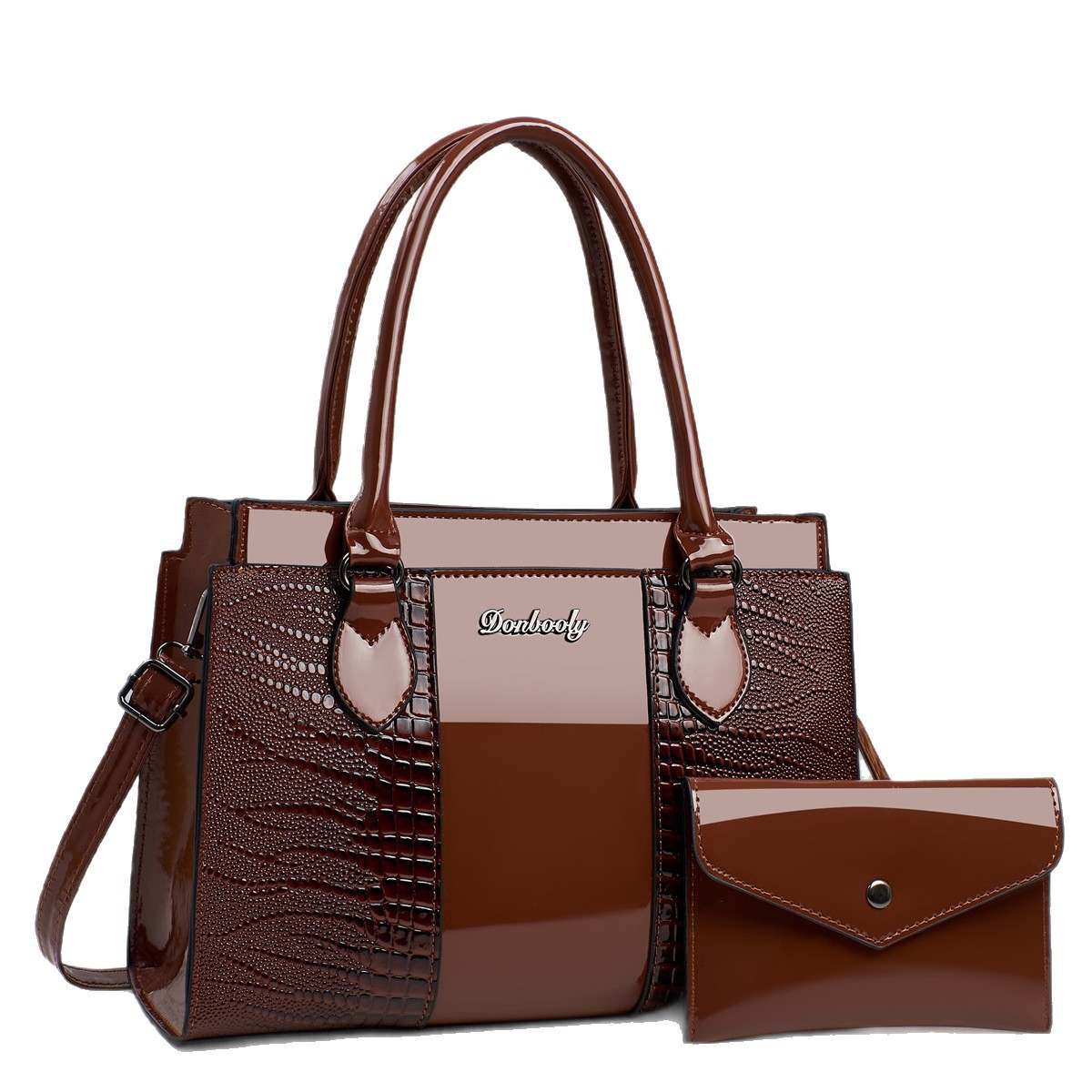 A new set of three-piece cross-border women's bags from the manufacturer, featuring urban crocodile pattern hand-held buns, mother bags, and single-shoulder crossbody bags Item Picture