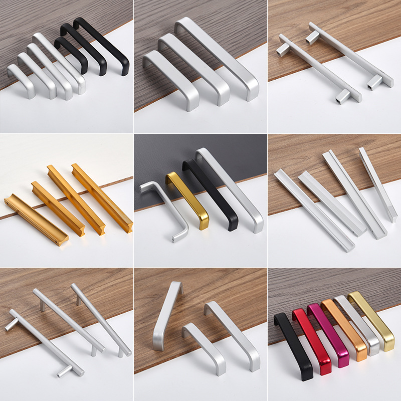 Wholesale modern solid space aluminum alloy hardware handles for drawers, wardrobes, cabinets, cabinets, shoe cabinets and door handles Application Scenario