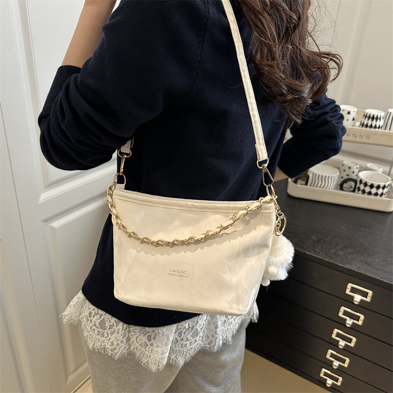 High-quality hand-held bucket bag for women, new Spring/Summer 2025, trendy and versatile chain crossbody bag, commuting single-shoulder bag Specification drawing