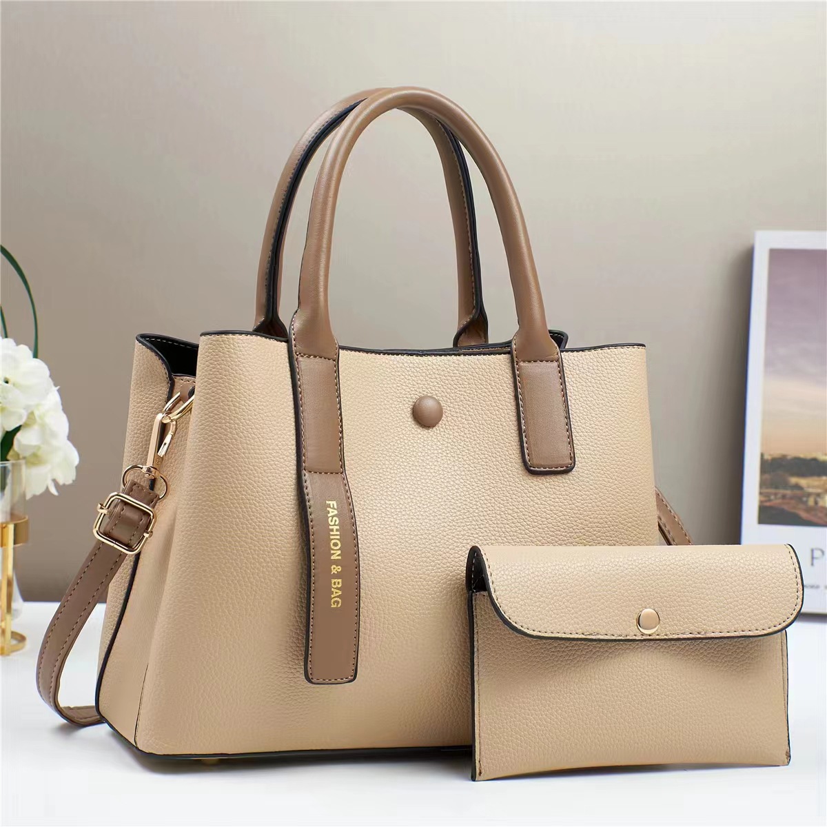 New high-end mother-and-child bag macaron multi-layer large-capacity fashionable handbag, cross-border versatile and fashionable single-shoulder bag Specification drawing