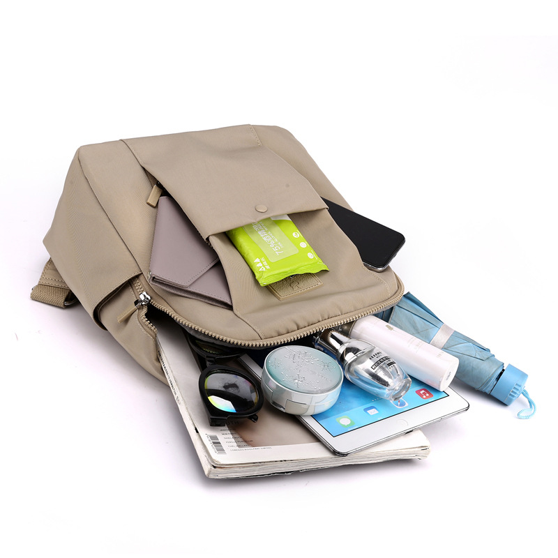 Ladies' multi-layer portable backpack, Korean style trendy water-resistant nylon bag, large-capacity travel bag Application Scenario
