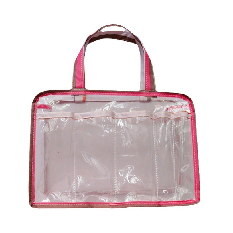 Modern and simple storage bag, transparent storage bag for women's cosmetics and toiletries, wall-mounted convenient handbag Item Picture