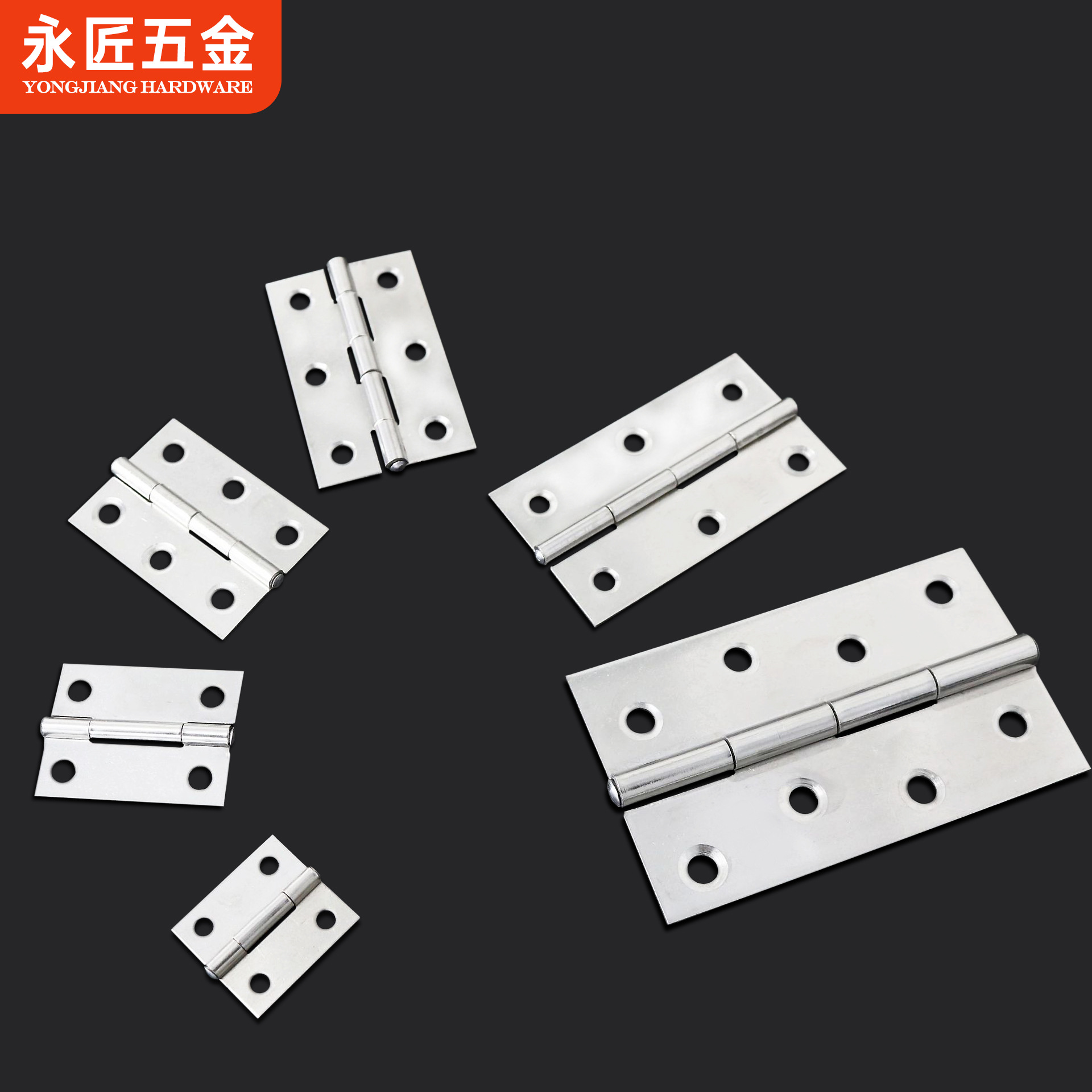 Wholesale of stainless steel swing hinges 1-inch, 1.5-inch, 2-inch, 2.5-inch, 3-inch and 4-inch small hinges for cabinets, doors and Windows Specification drawing