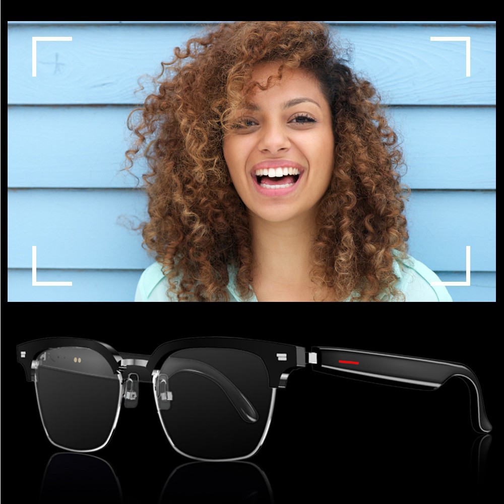 New E13-06 Bluetooth smart glasses, anti-blue light sunglasses, Bluetooth glasses for making phone calls and listening to music, half-frame glasses Specification drawing