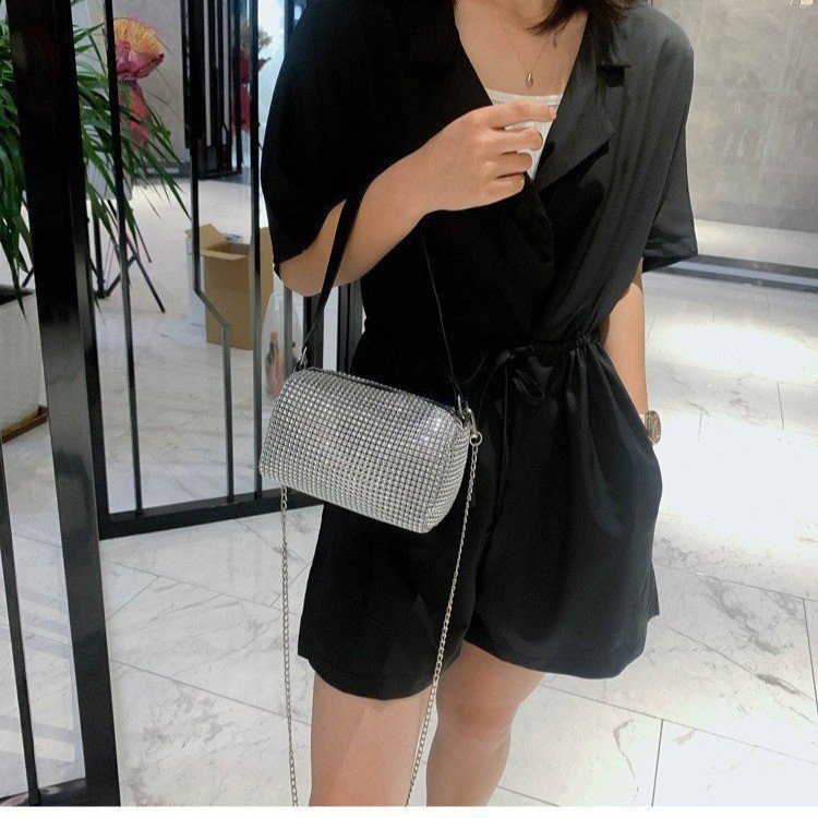 2023 New style women's bags: Korean style simple single-shoulder bag, fashionable underarm bag, handbag, cylinder bag, chain crossbody bag Specification drawing