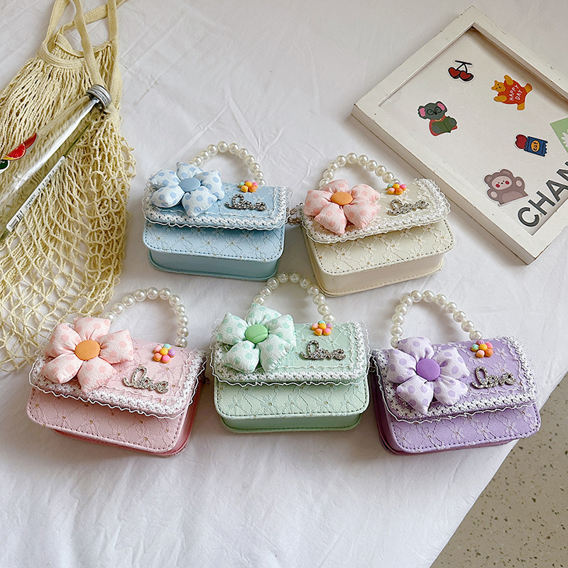 New stylish children's bags, girls' sequined crossbody bag, Korean pearl handbag, little girls' coin purse full figure