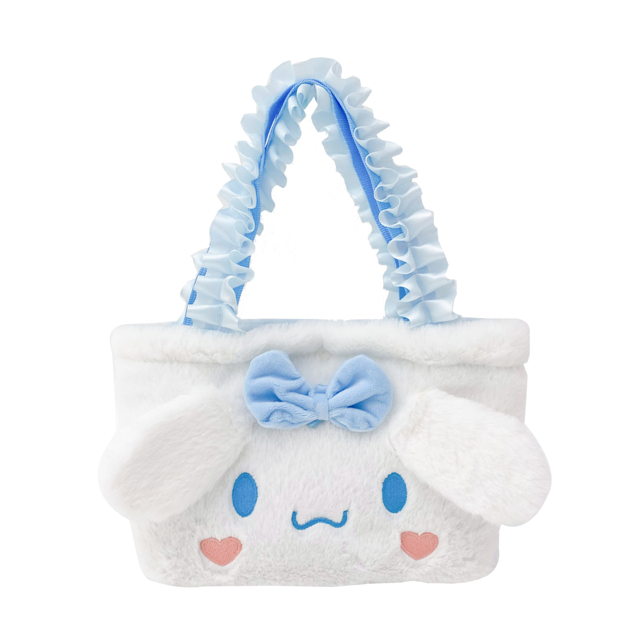 Wholesale of new ribbon plush toy bags, girls' shoulder bags, hand-held large-capacity festival gifts, makeup bags and storage bags Item Picture
