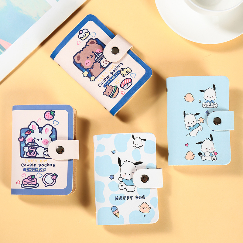 Little Brown Bear Cartoon Card Case: 20 slots, large capacity, multi-slot bank card, no ID card slot, anti-demagnetization, portable Specification drawing