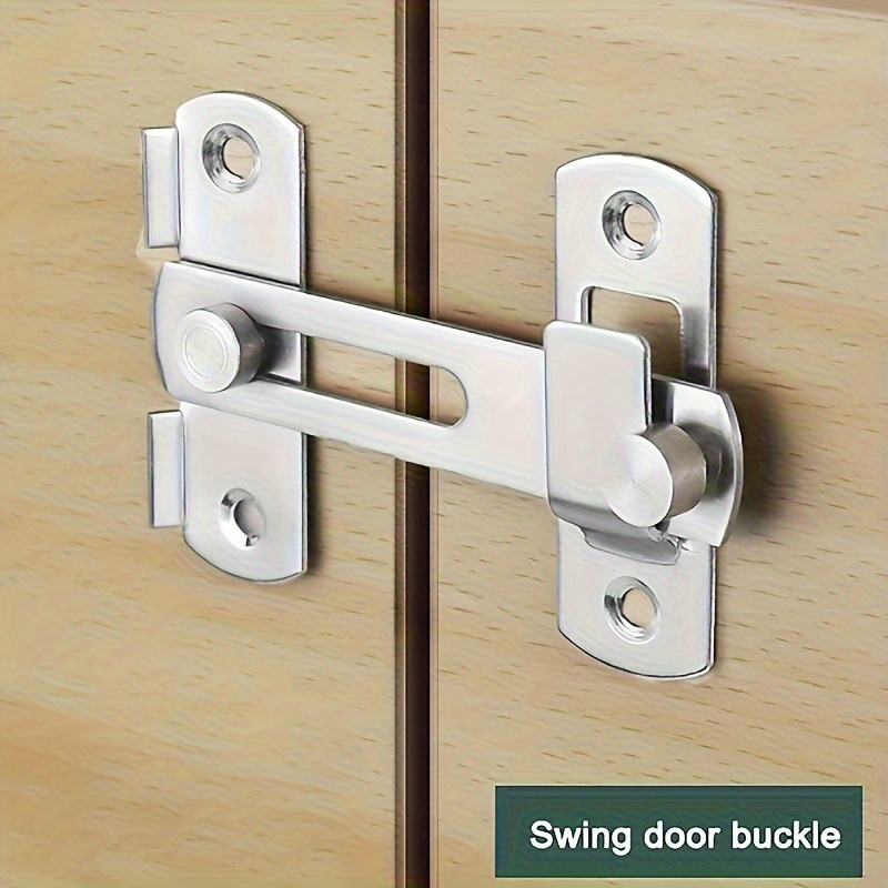 Stainless steel door latch, household door bolt, bathroom simple latch, anti-theft card latch, door lock latch full figure