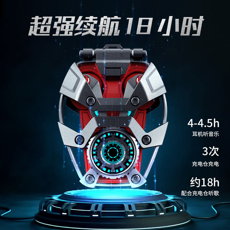 Cross-border new mecha Wind gyroscope long-lasting zinc alloy creative stress-relieving fidget gyroscope 5.3 gaming Bluetooth headphones full figure
