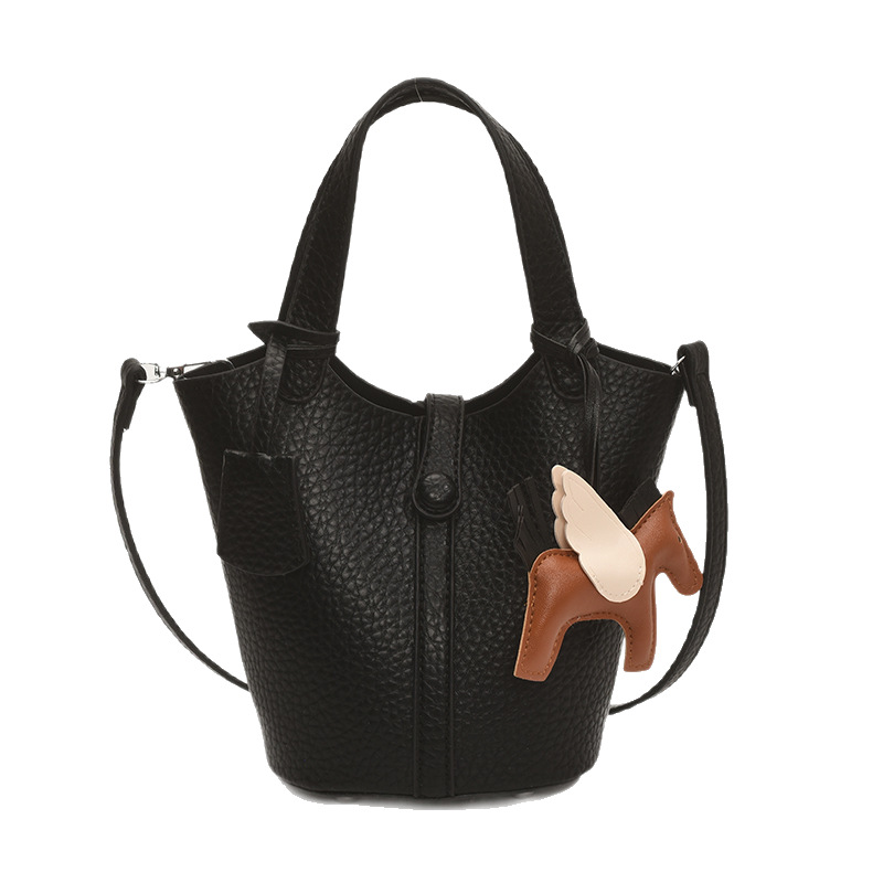 Cross-border high-end, fashionable and trendy hand-held bucket bag for women, stylish and versatile, casual large-capacity single-shoulder crossbody bag Item Picture