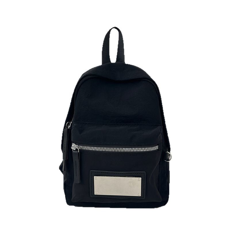 Nylon fabric large-capacity backpack 2025 new multi-functional student class solid color casual travel backpack Item Picture