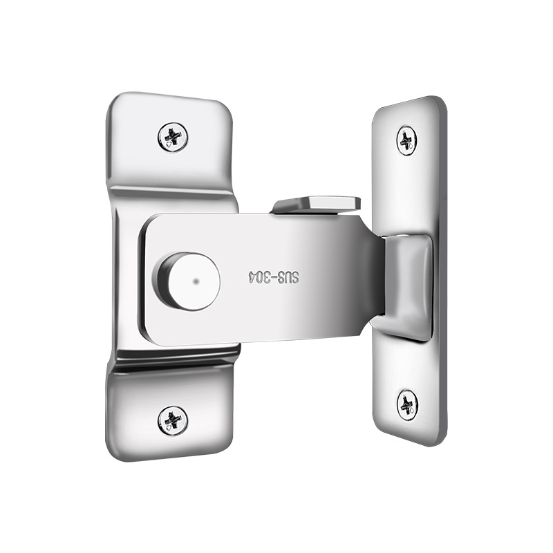 Mini stainless steel 90-degree lock door latch, household 90-degree right-angle simple sliding door latch, pet cage door lock latch Item Picture