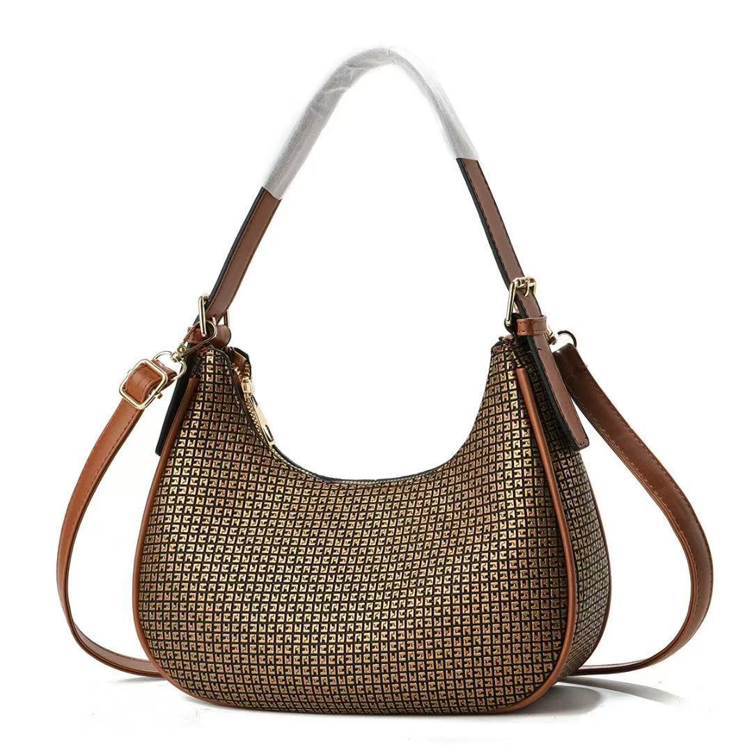 A new, simple and trendy crossbody bag for women's armpits with a woven texture. It's fashionable and stylish. It's a single-shoulder dumpling bag details Picture