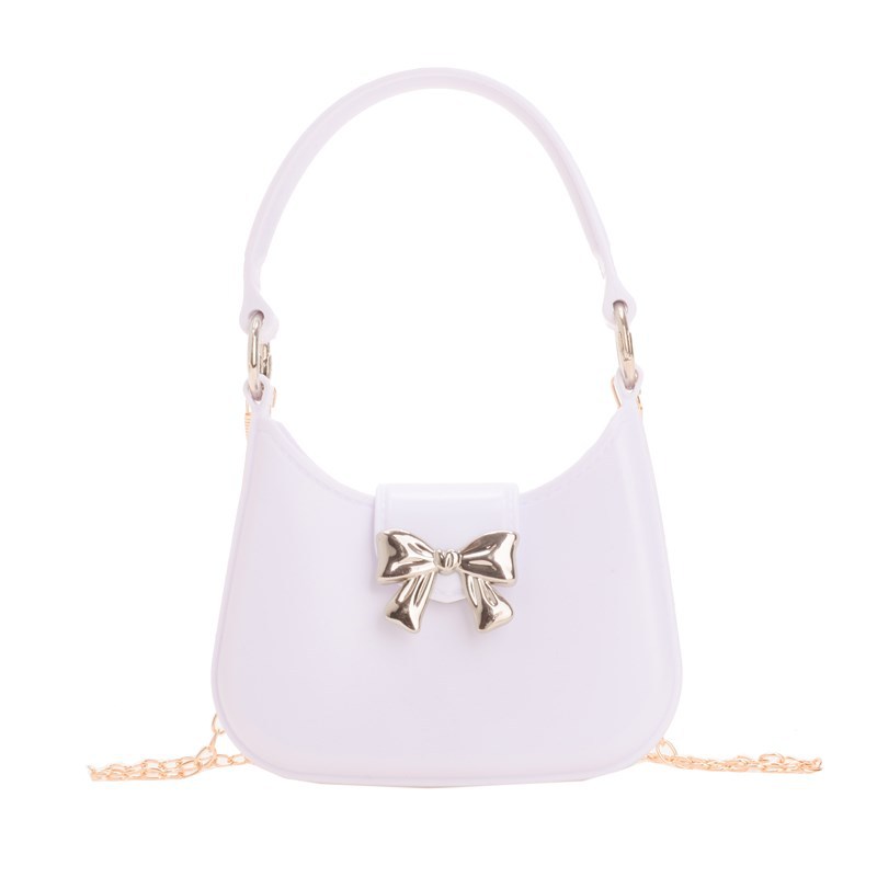 2025 New style jelly bag, bow bag, wandering bag, Moon bag, daily versatile children's bag, single-shoulder crossbody women's bag Item Picture