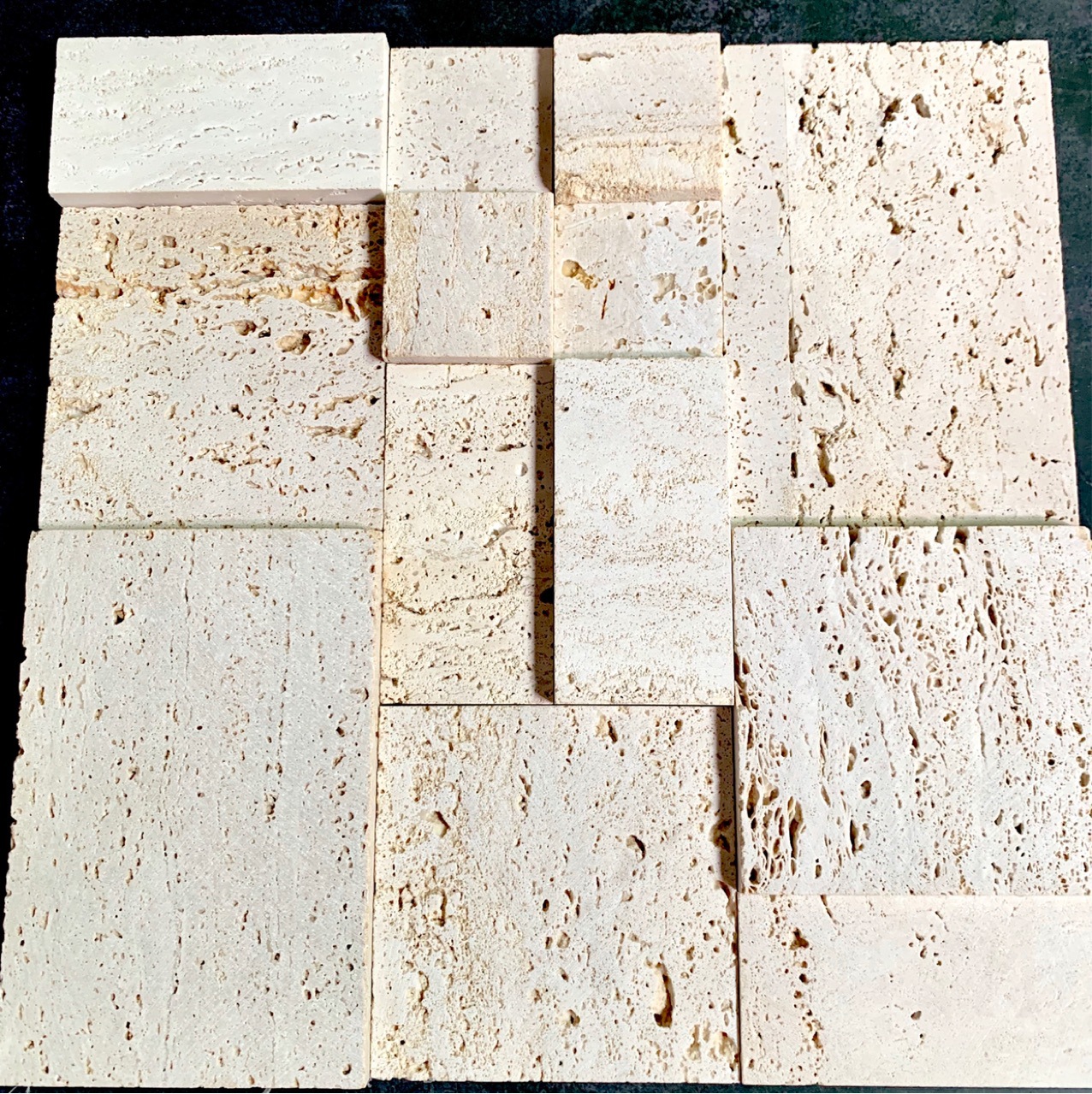 Travertine, natural stone, 3d stereoscopic tiles, marble ornaments, display stand, tray, raw stone, lime stone, volcanic rock Application Scenario