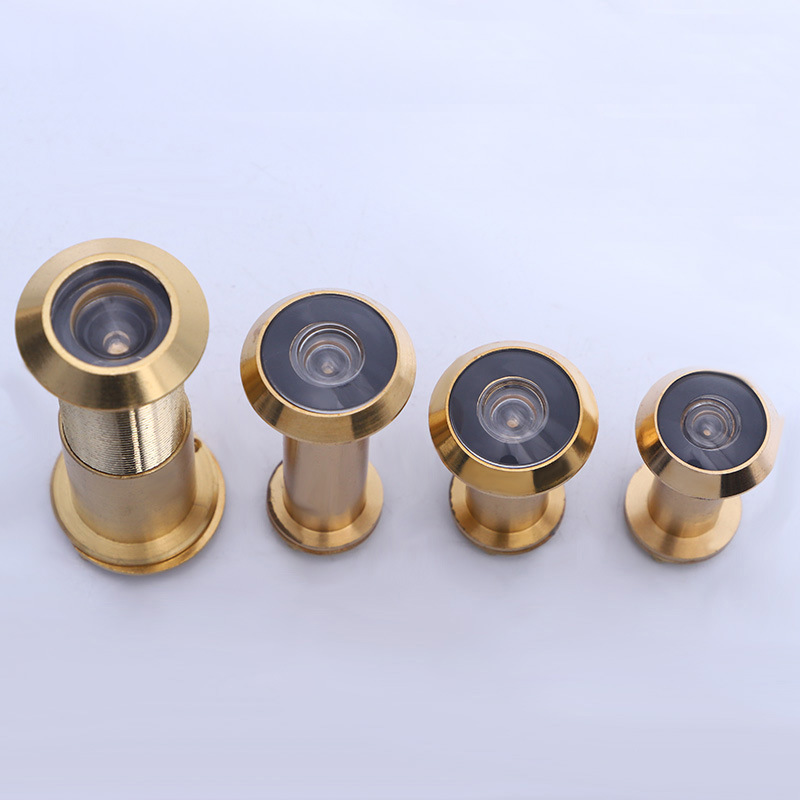 Factory direct supply of all-copper cat-eye door lenses with a tube diameter of 14 to 16mm, high-definition glass lenses with a 200° viewing Angle in gold full figure