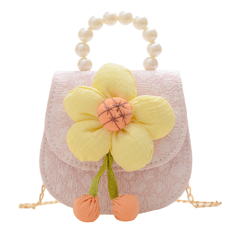 Fresh Flower Children's Bag 2022 Autumn New Style Korean style chain single-shoulder crossbody bag Fashionable hand-held decorative bag Item Picture