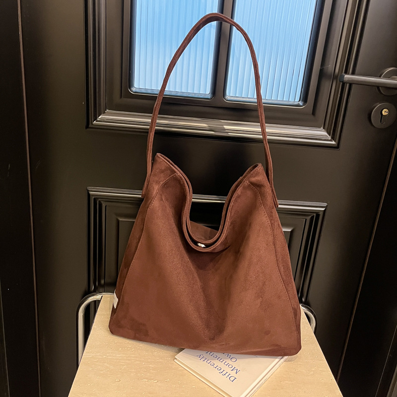 Retro fashion trend large-capacity single-shoulder commuter women's bag 2024 new matte casual versatile tote bag for women Specification drawing