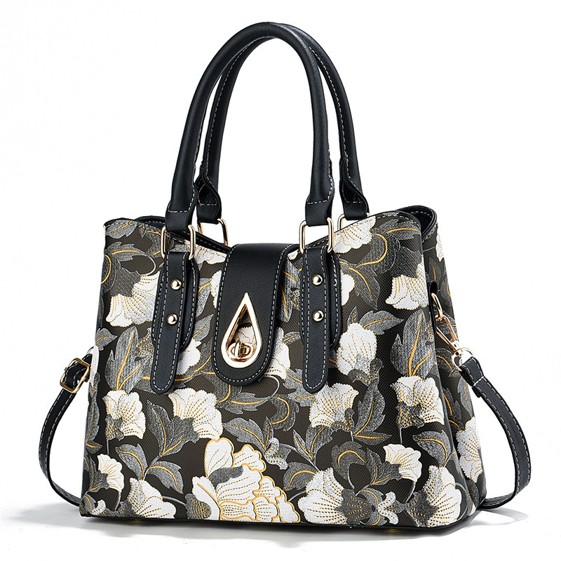 New fashionable handbag for women 2024 with contrasting colors and large floral patterns, single-shoulder crossbody mom bag, one piece for delivery Item Picture