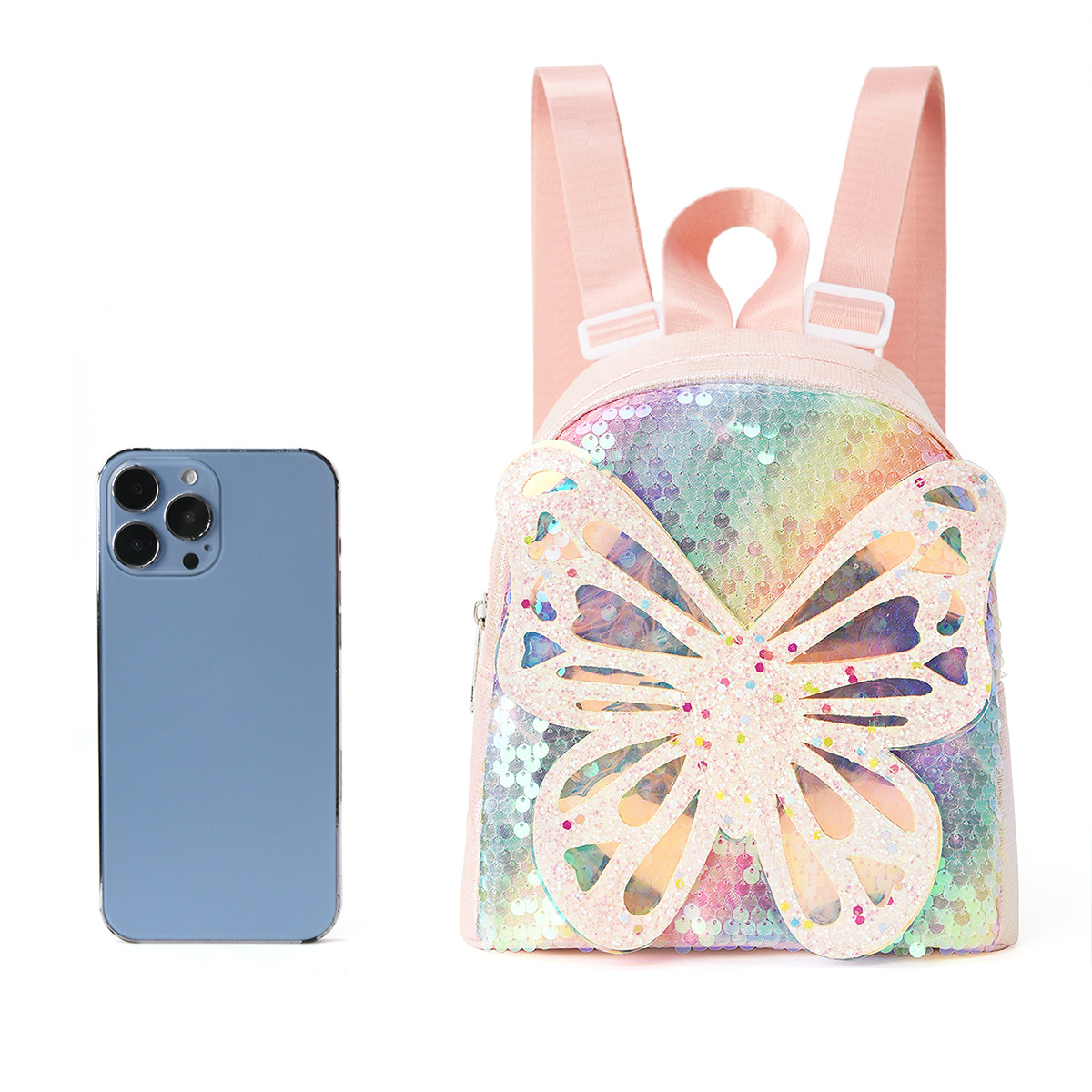 Cross-border best-selling Amazon classic backpack, cute butterfly fashion backpack, children's mini waterproof sequined schoolbag Item Picture