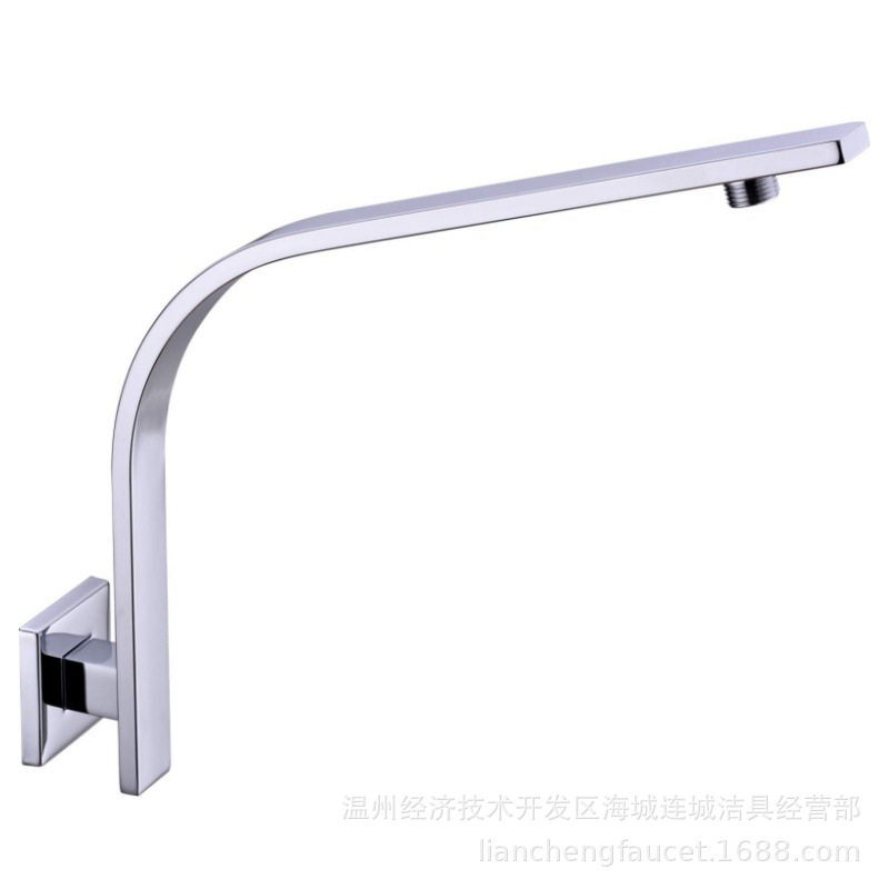 Cross-border 12-inch square concealed showerhead arm wall-mounted 30CM top water spray rod extended extension pipe for export full figure